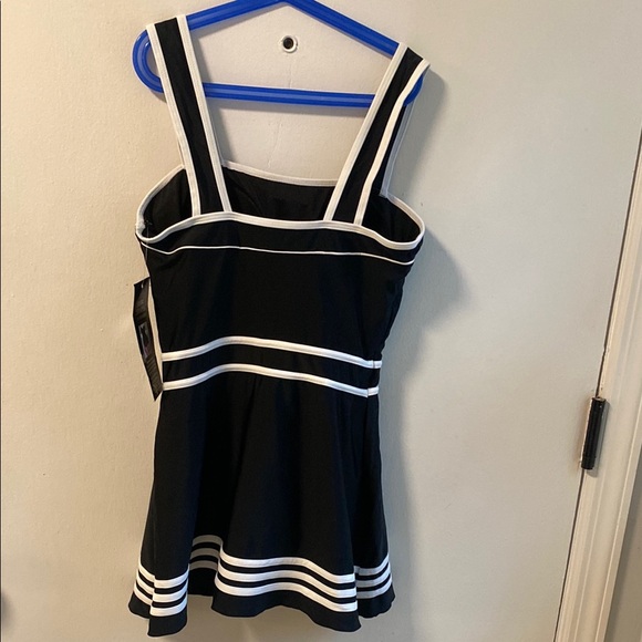 Black and White Shore Shapes Swimwear Swimsuit One Piece - Picture 2 of 6